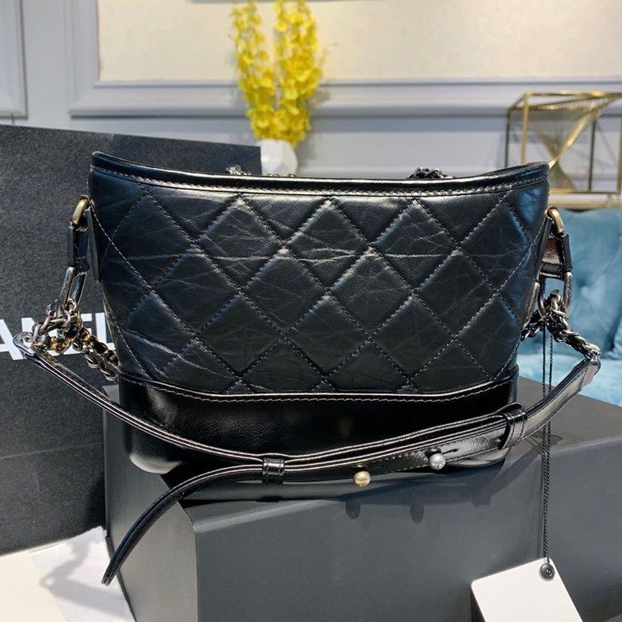 ChanelGabrielle Hobo Handbag Black For Women, Women’s Bags, Shoulder And Crossbody Bags 7.8in/20cm AS1582 B03936 94305