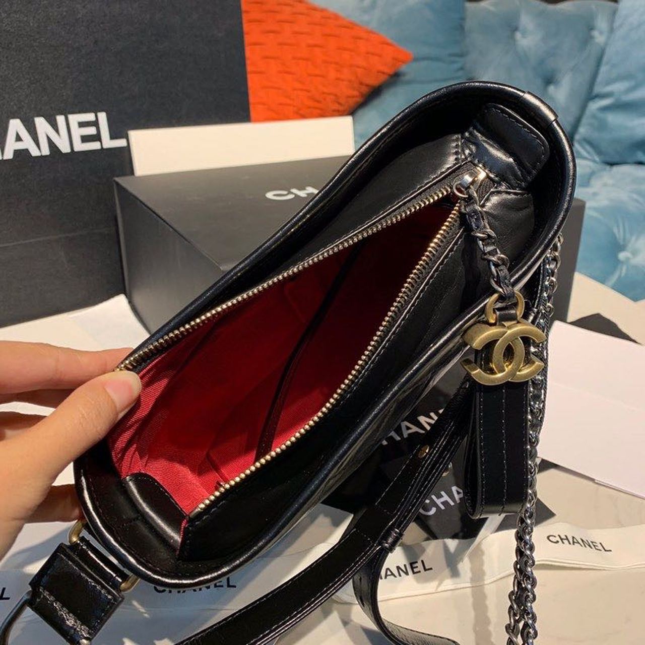 ChanelGabrielle Hobo Handbag Black For Women, Women’s Bags, Shoulder And Crossbody Bags 7.8in/20cm AS1582 B03936 94305