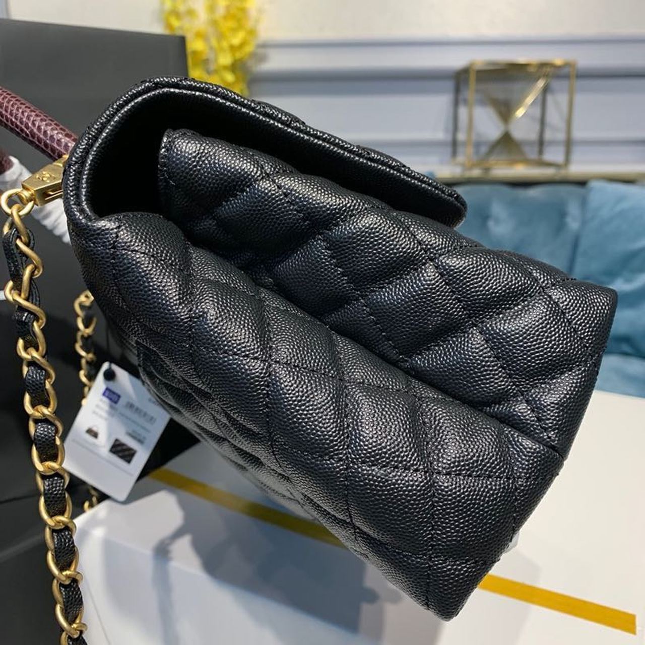 ChanelLarge Flap Bag With Top Handle Black For Women, Women’s Handbags, Shoulder And Crossbody Bags 11in/28cm A92991