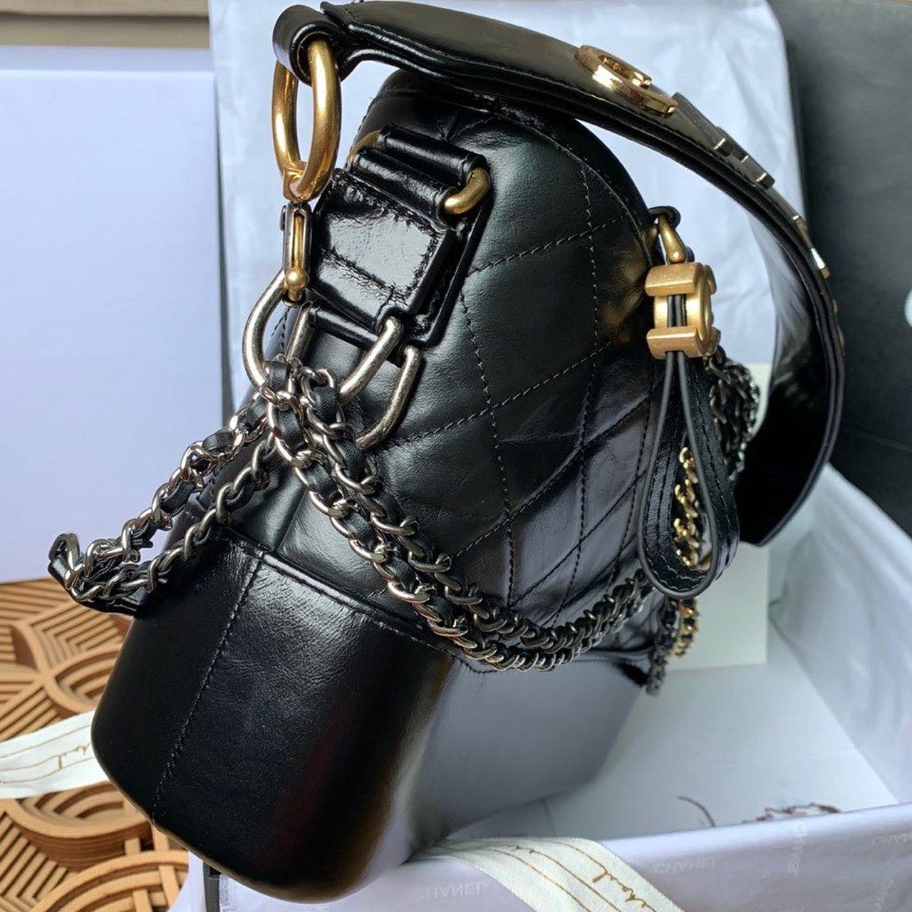 ChanelGabrielle Small Hobo Bag Black For Women 7.8 in / 20cm