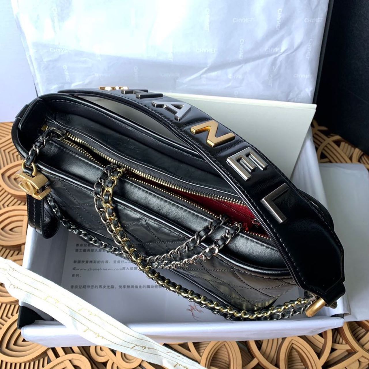 ChanelGabrielle Small Hobo Bag Black For Women 7.8 in / 20cm