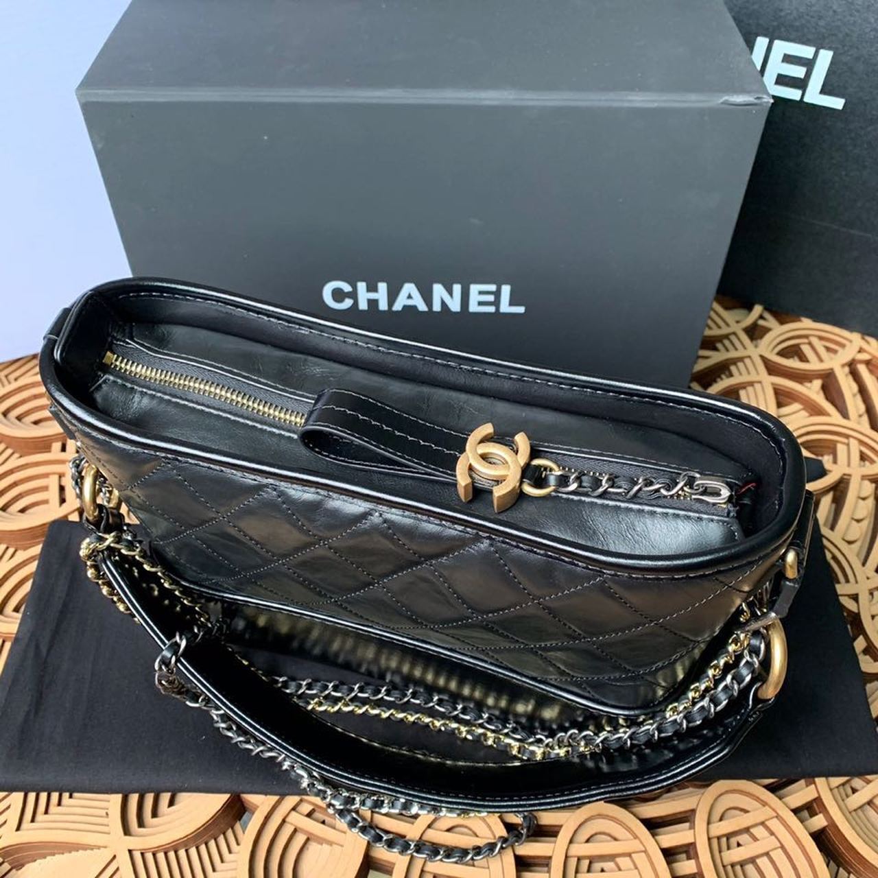 ChanelGabrielle Small Hobo Bag Black For Women 7.8 in / 20cm