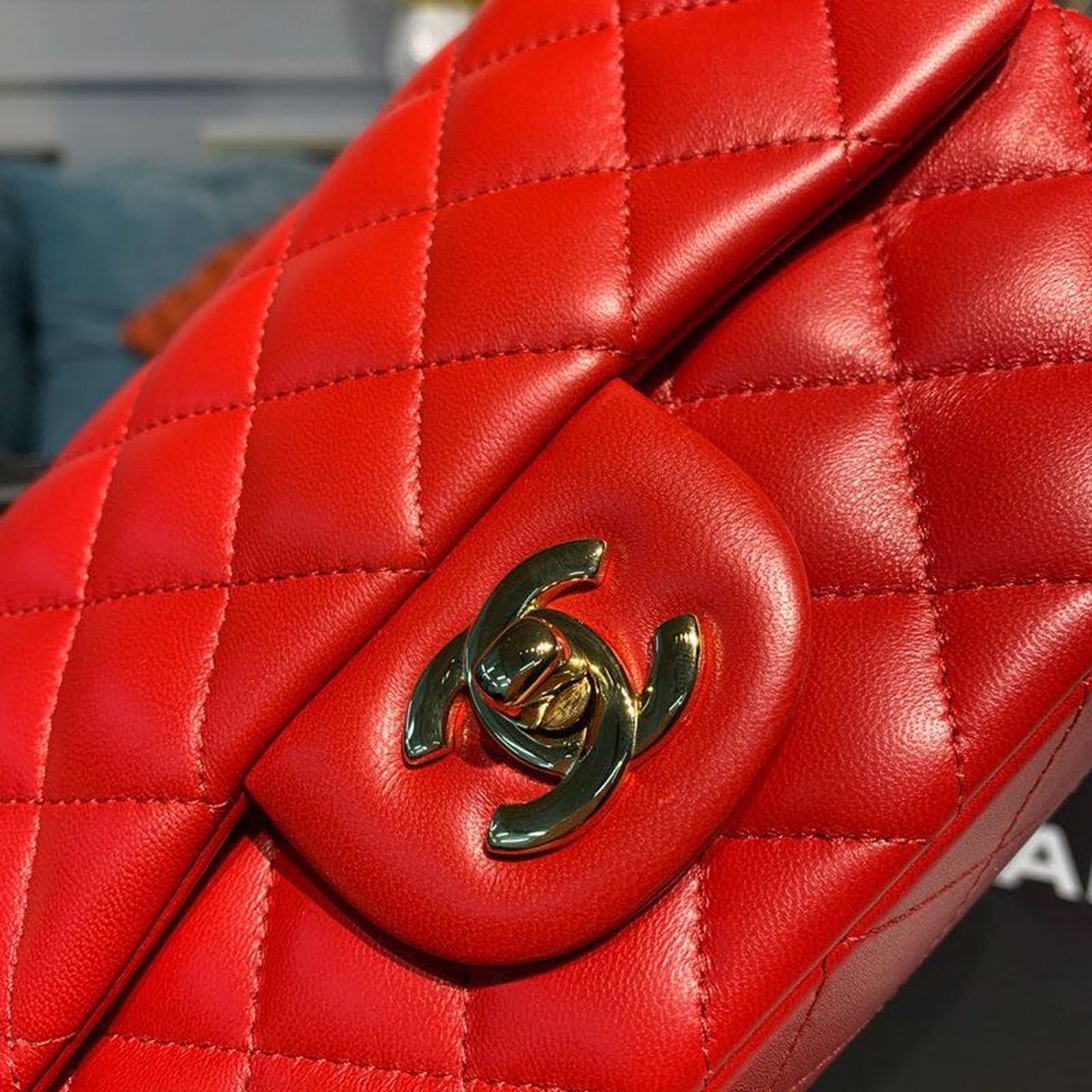 ChanelMini Flap Bag Red For Women, Women’s Bags, Women’s Bag, Shoulder And Crossbody 7.8in/20cm A69900