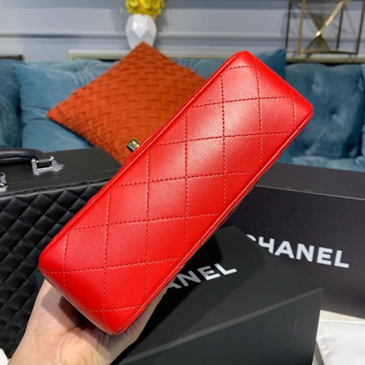 ChanelMini Flap Bag Red For Women, Women’s Bags, Women’s Bag, Shoulder And Crossbody 7.8in/20cm A69900