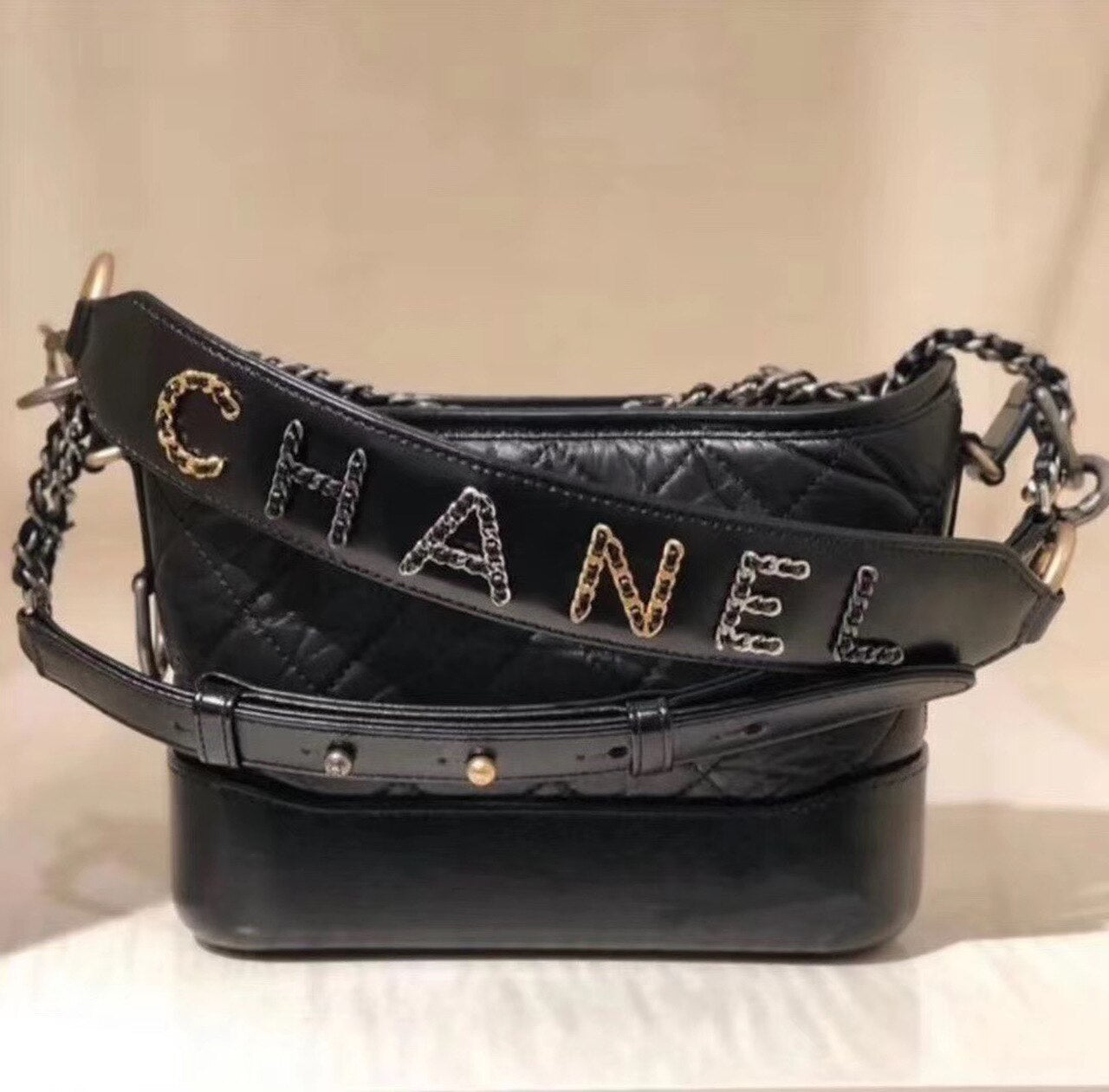 Chanel Gabrielle Hobo Bag 20cm Aged Calfskin Leather Spring/Summer Act 2 Collection, Black