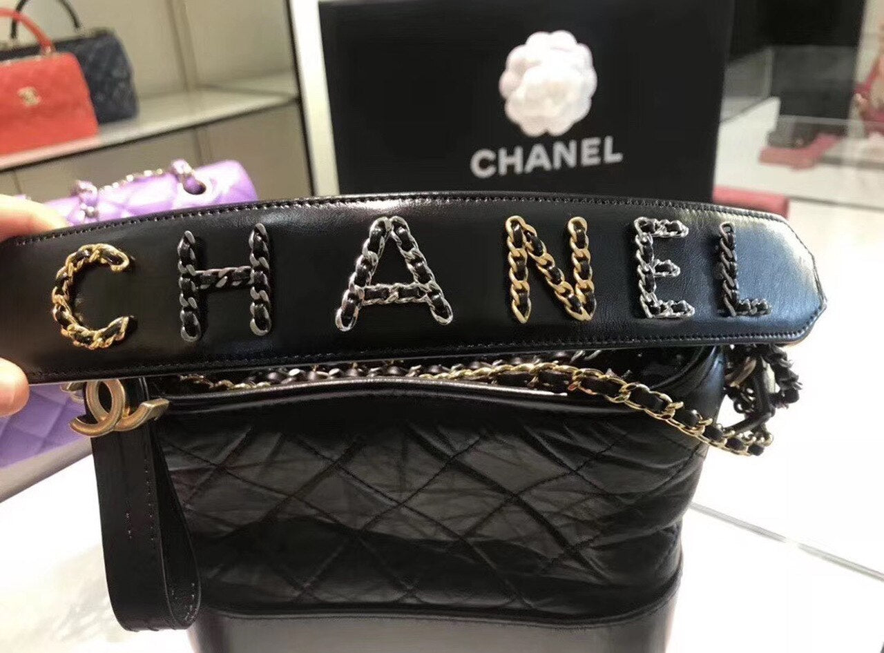 Chanel Gabrielle Hobo Bag 20cm Aged Calfskin Leather Spring/Summer Act 2 Collection, Black