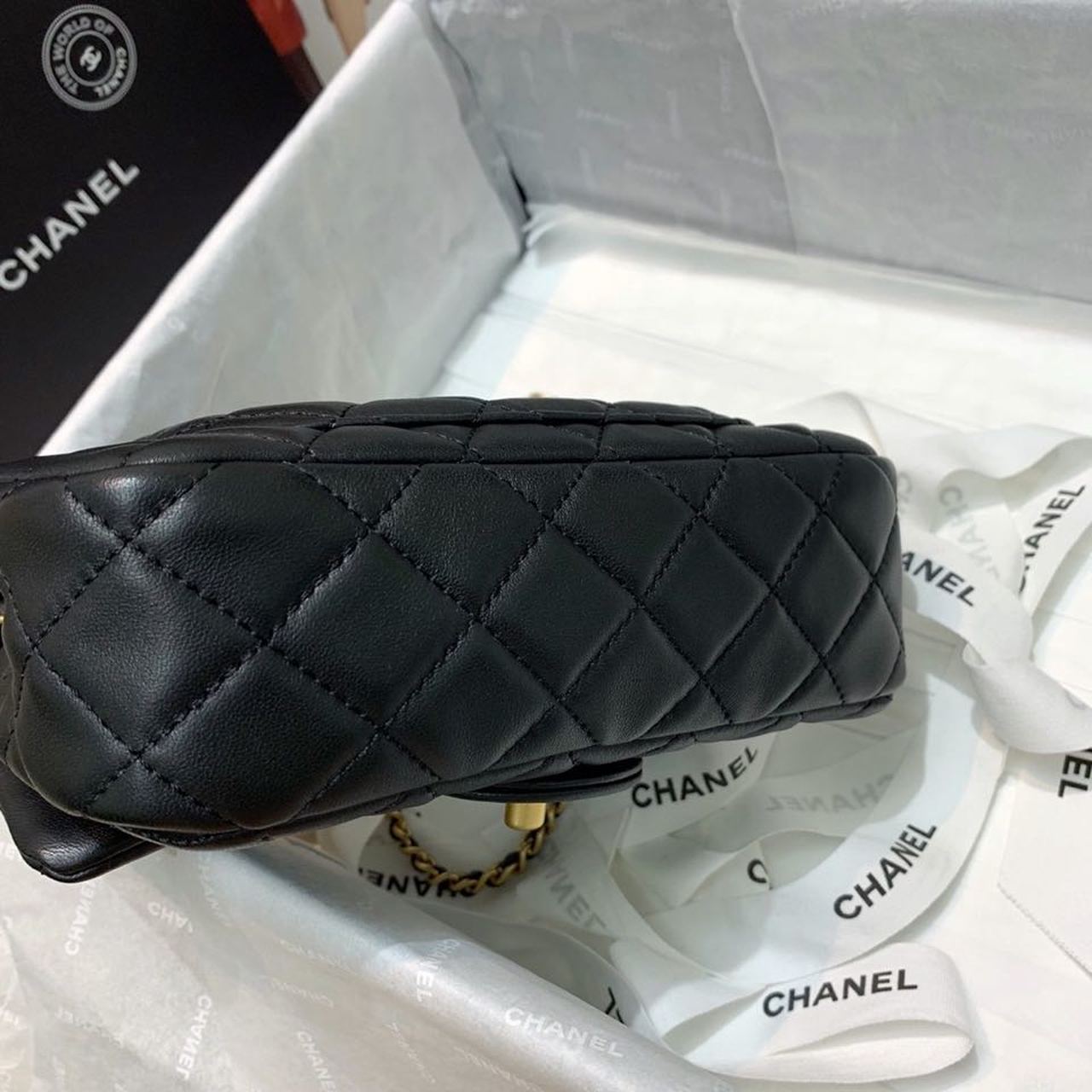 ChanelFlap Bag With ChanelBall On Strap Black For Women, Women’s Handbags, Shoulder And Crossbody Bags 7.8in/20cm AS1787