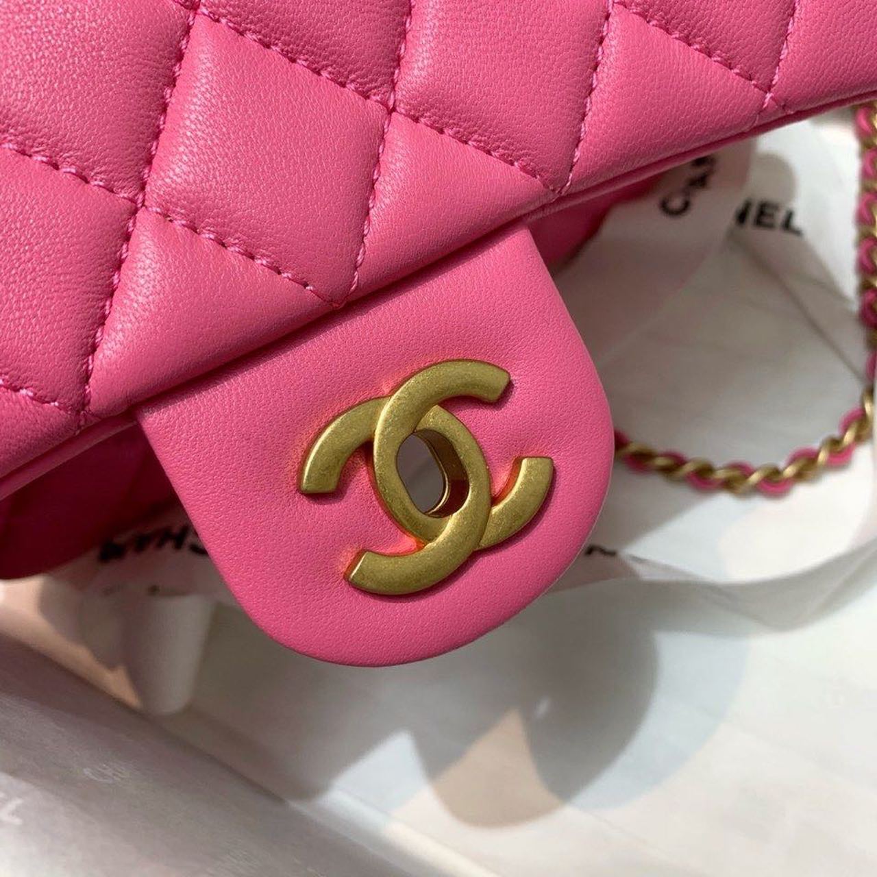 ChanelFlap Bag With ChanelBall On Strap PiNike For Women, Women’s Handbags, Shoulder And Crossbody Bags 7.8in/20cm AS1787