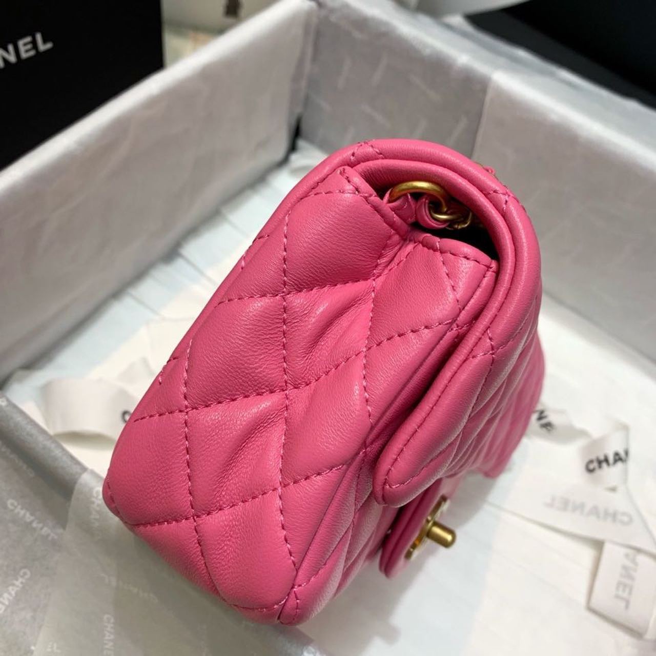 ChanelFlap Bag With ChanelBall On Strap PiNike For Women, Women’s Handbags, Shoulder And Crossbody Bags 7.8in/20cm AS1787