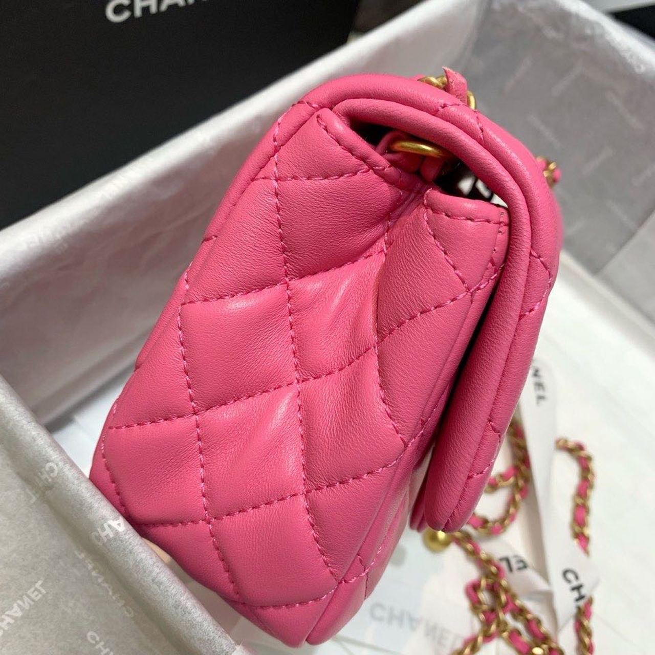 ChanelMini Flap Bag With ChanelBall On Strap PiNike For Women, Women’s Handbags, Shoulder And Crossbody Bags 6.7in/17cm AS1786