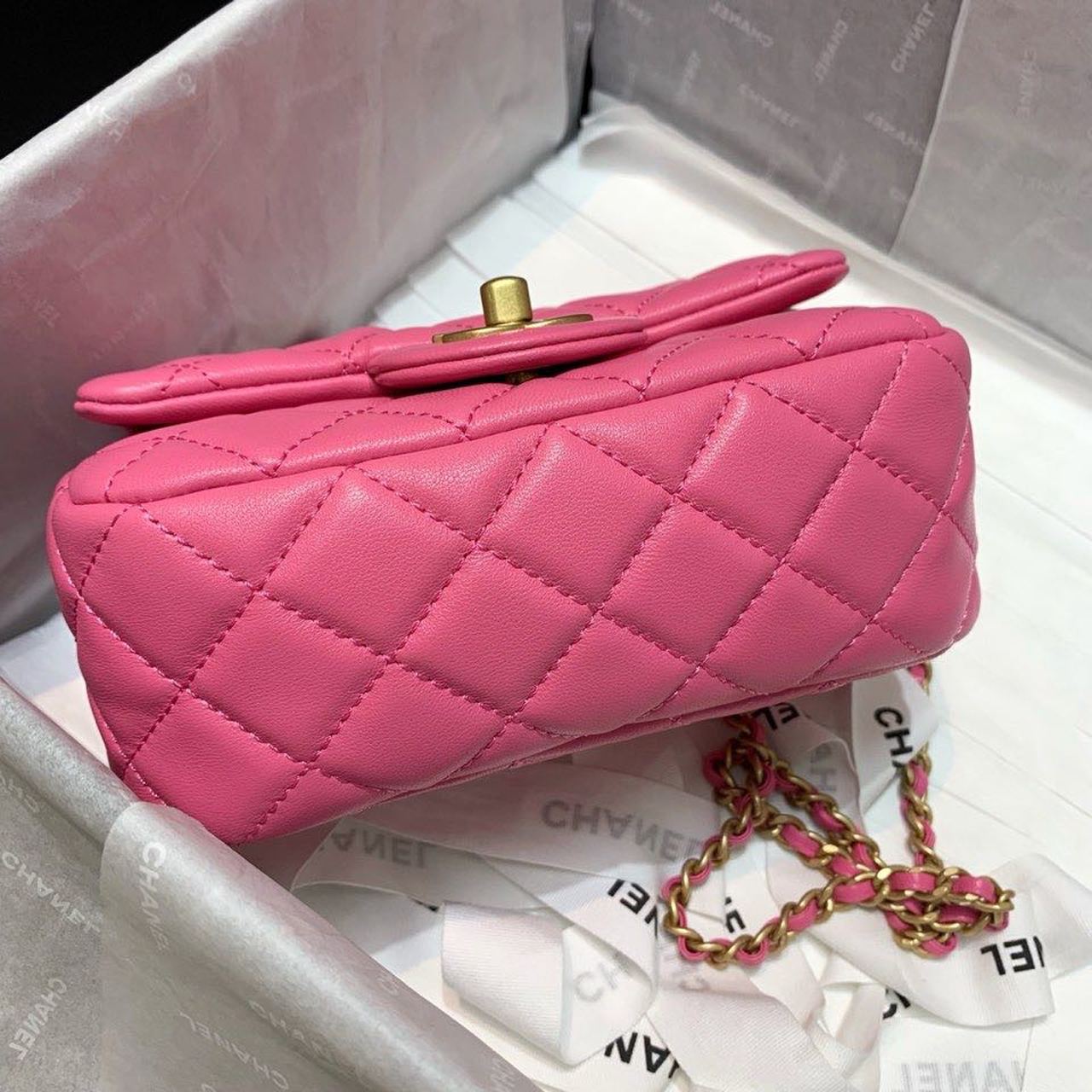 ChanelMini Flap Bag With ChanelBall On Strap PiNike For Women, Women’s Handbags, Shoulder And Crossbody Bags 6.7in/17cm AS1786