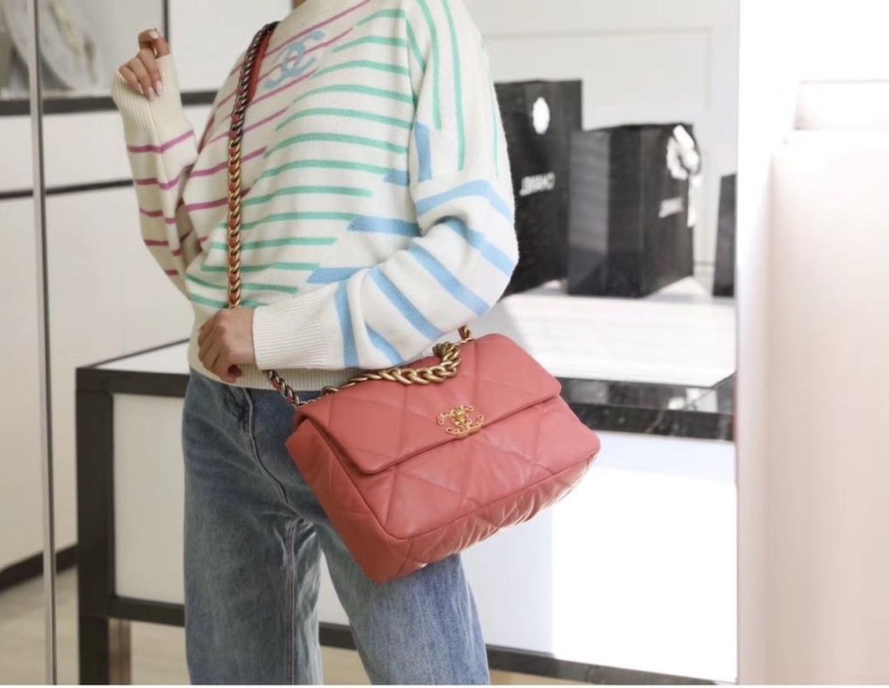 CHL 19 Handbag 26cm PiNike For Women AS1160
