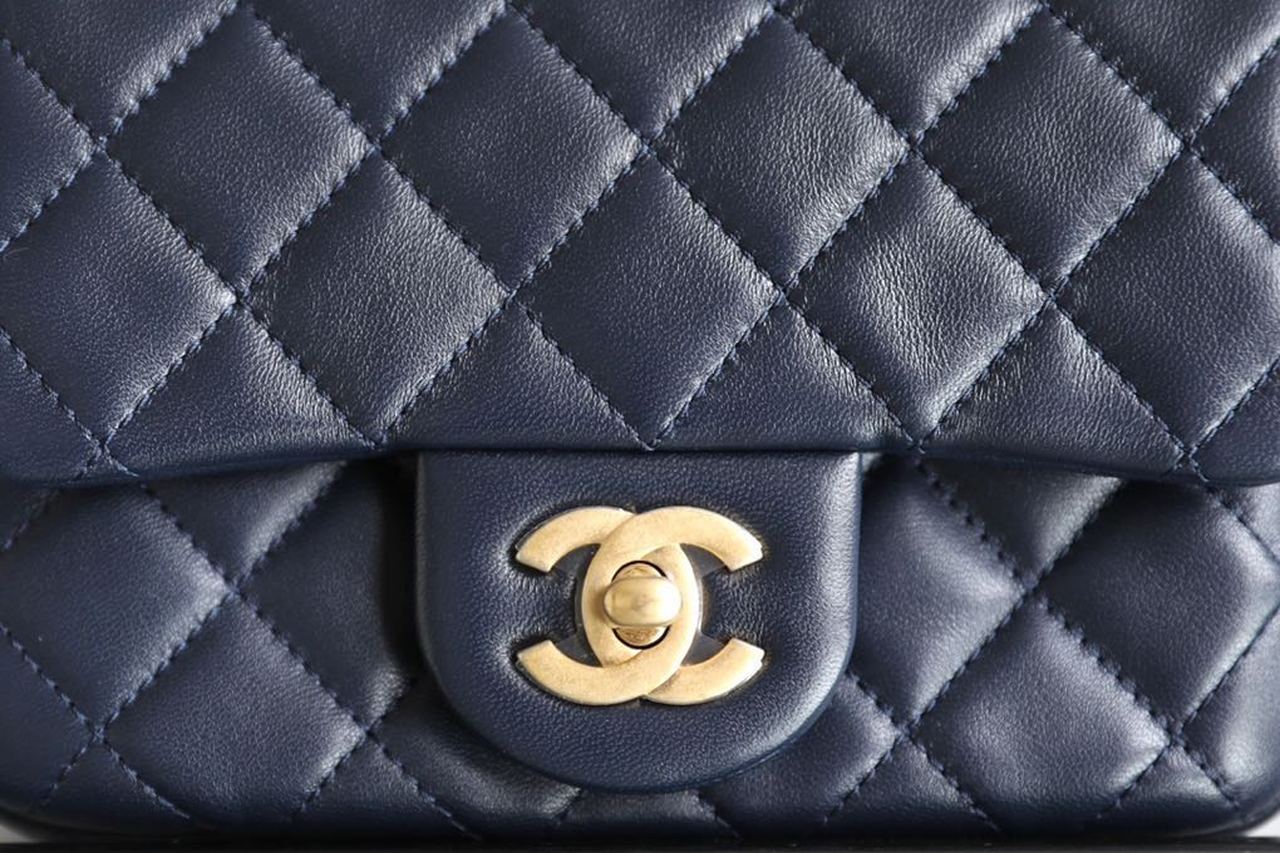 ChanelMini Flap Bag With ChanelBall On Strap Navy Blue For Women, Women’s Handbags, Shoulder And Crossbody Bags 6.7in/17cm AS1786