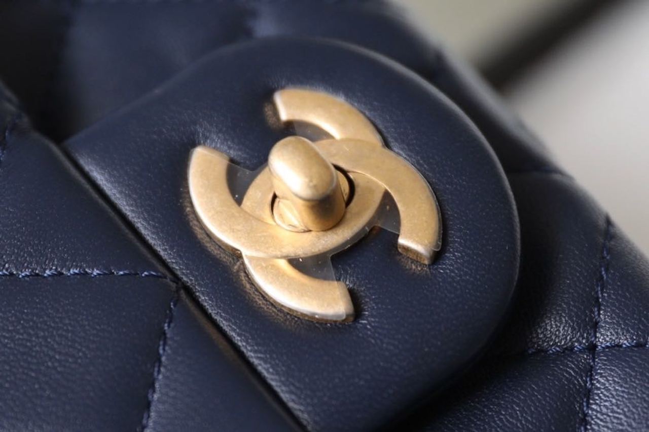 ChanelMini Flap Bag With ChanelBall On Strap Navy Blue For Women, Women’s Handbags, Shoulder And Crossbody Bags 6.7in/17cm AS1786