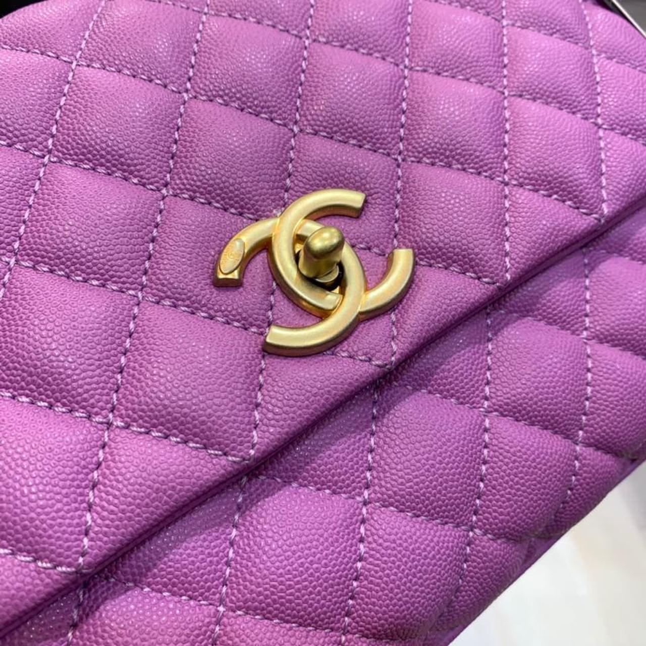 ChanelLarge Flap Bag With Top Handle Purple For Women, Women’s Handbags, Shoulder And Crossbody Bags 11in/28cm A92991