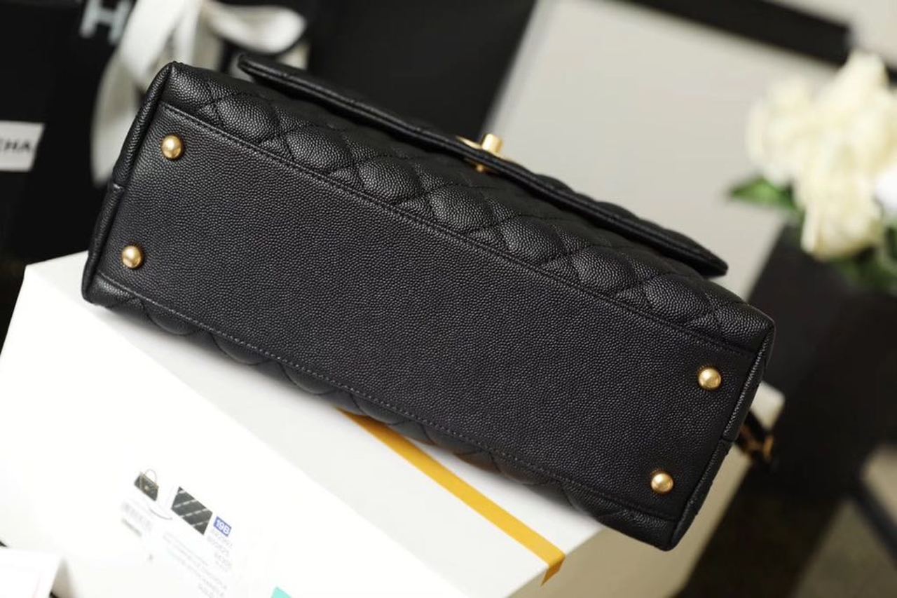 ChanelHandbag With Top Handle Black For Women 11in/28cm