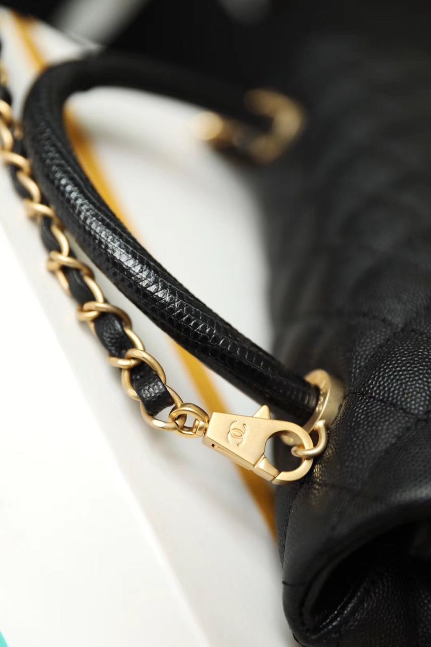 ChanelHandbag With Top Handle Black For Women 11in/28cm