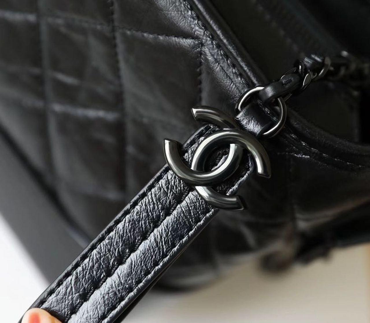 Chanel Gabrielle Hobo Bag 20cm Aged Calfskin Leather Spring/Summer Act 1 Collection, So Black