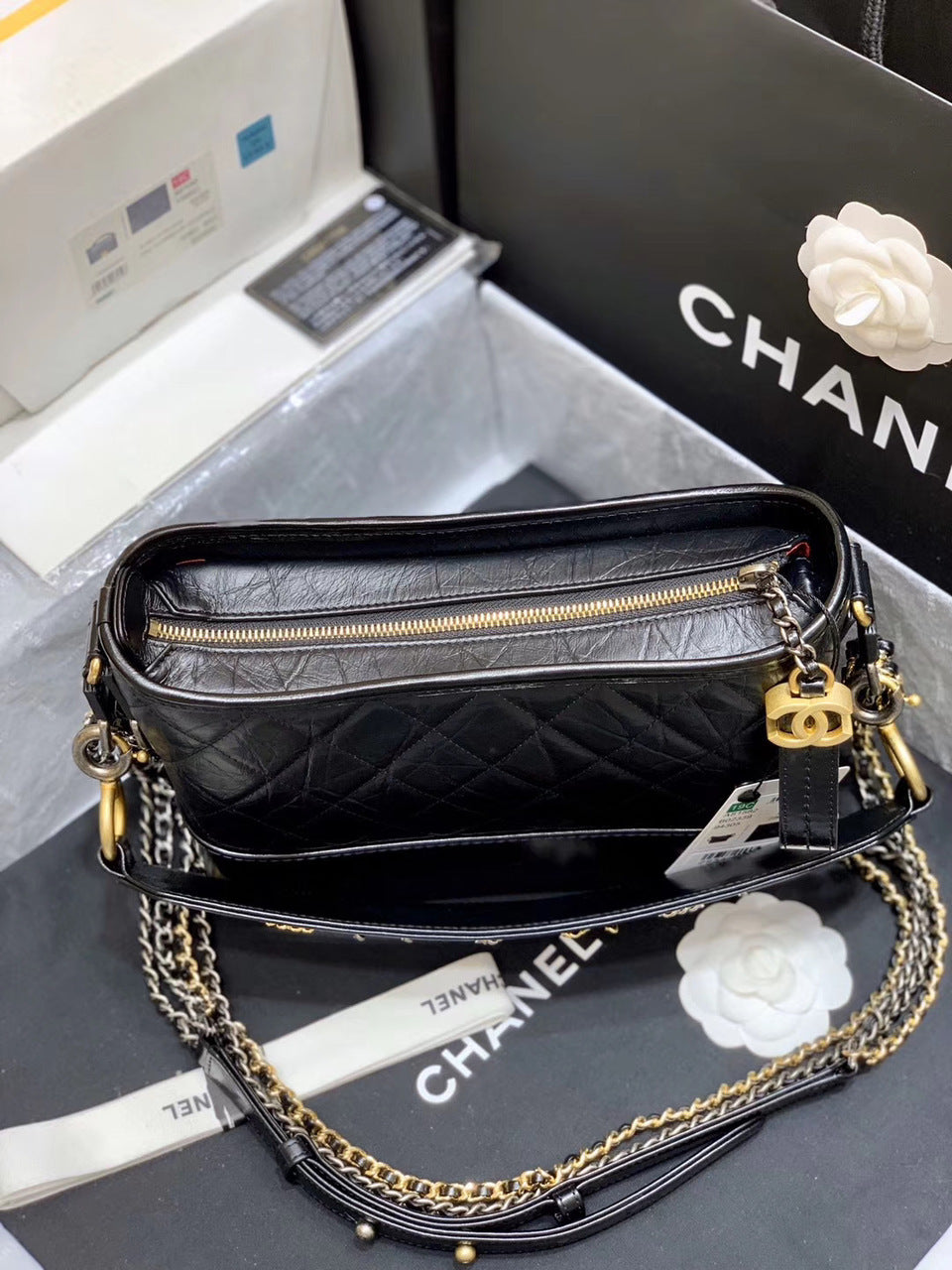 ChanelGabrielle Hobo Bag Black For Women 9.8in/25cm AS1582