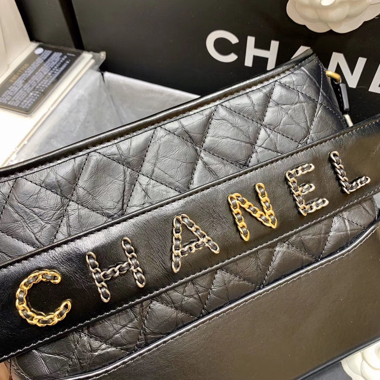 ChanelGabrielle Hobo Bag Black For Women 9.8in/25cm AS1582