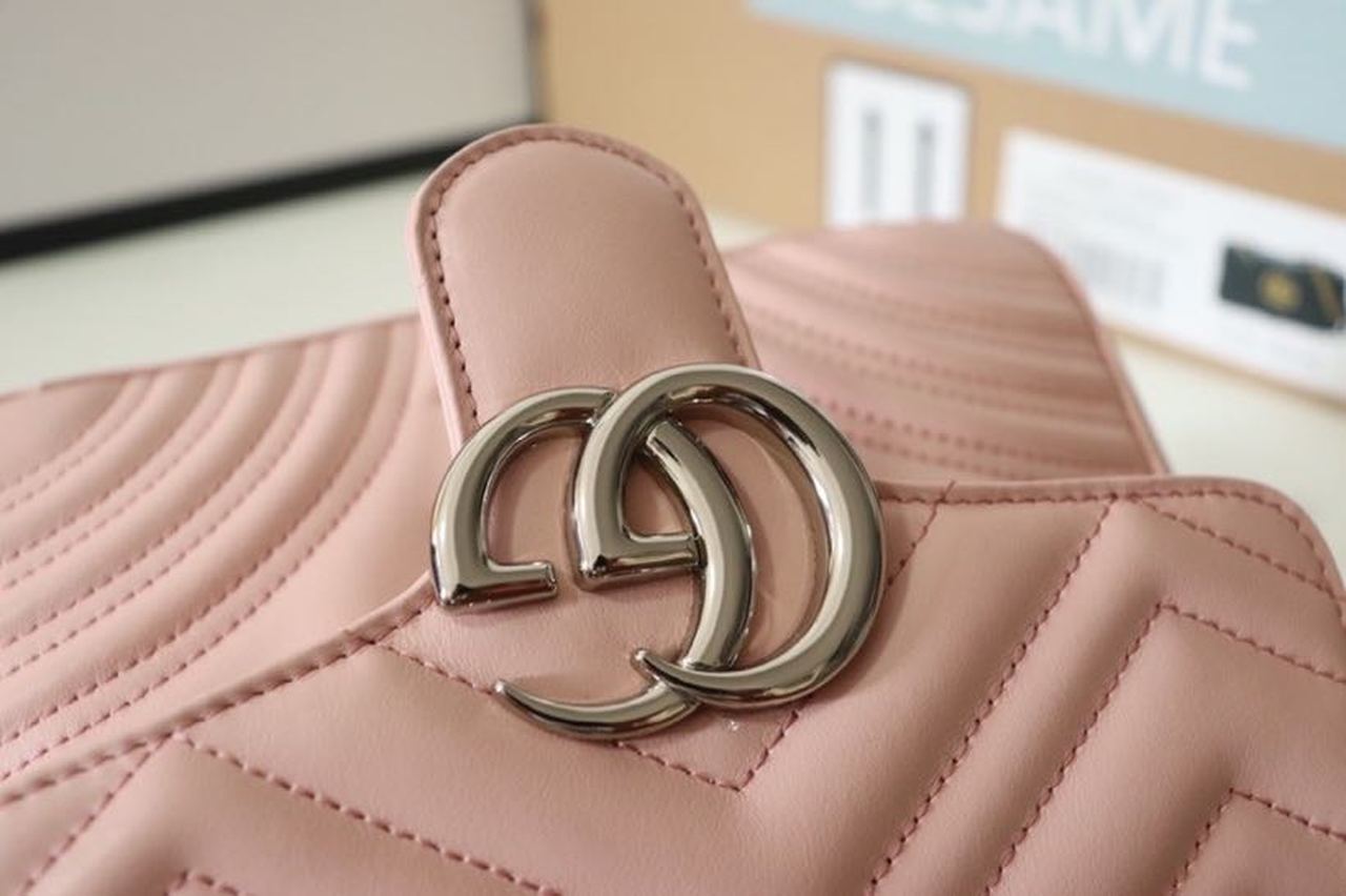 gg Marmont Mini Top Handle Bag Dusty Pink Matelassé For Women 8.3in/21cm 547260 DTDIT 5729
