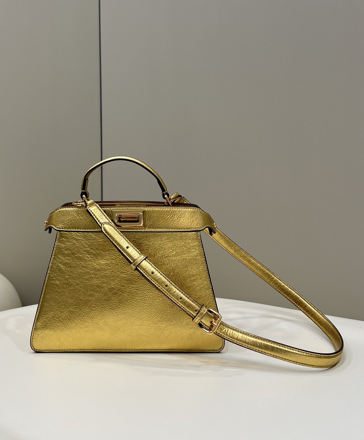 FI Peekaboo Small Gold Bag For Woman 27cm/11in