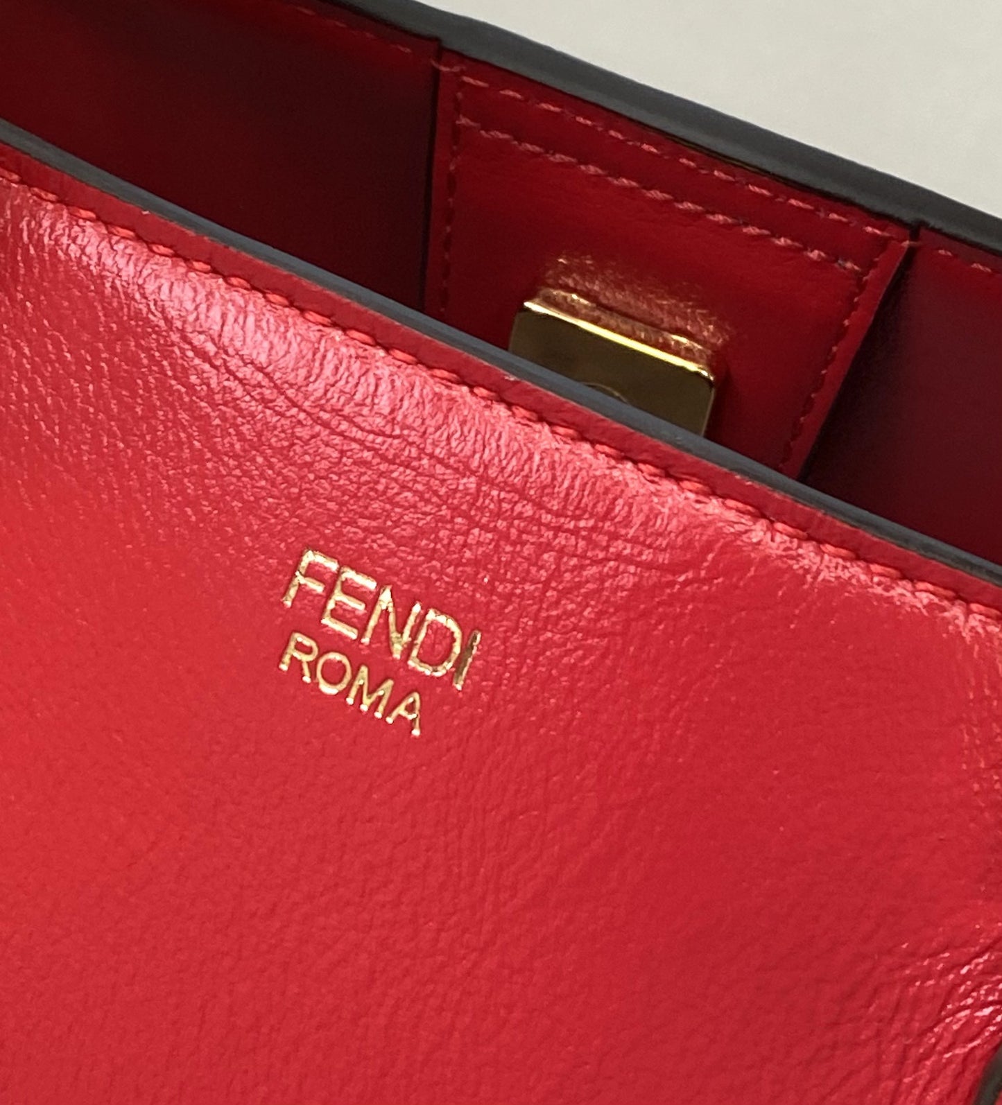 FI Medium FF Tote Shoulder Red Bag For Woman 38cm/15in