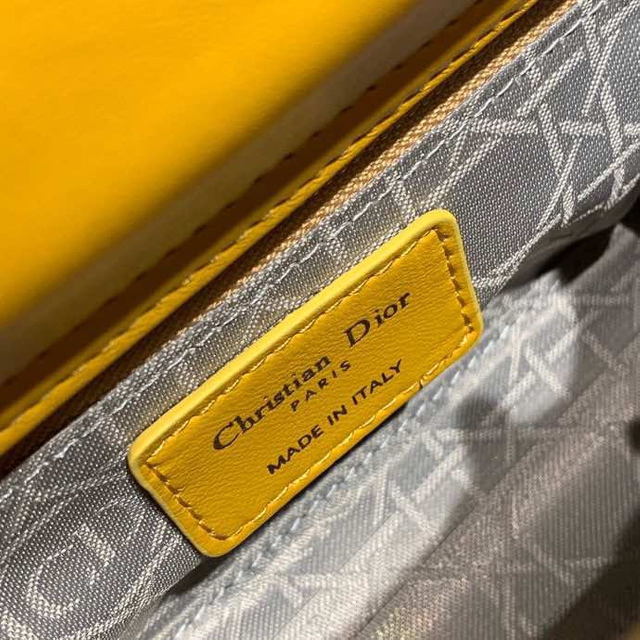 DI Mini Lady Bag with Chain Silver Hardware Spring/Summer Collection, Yellow, For Women Women’s Handbags, 18cm CD