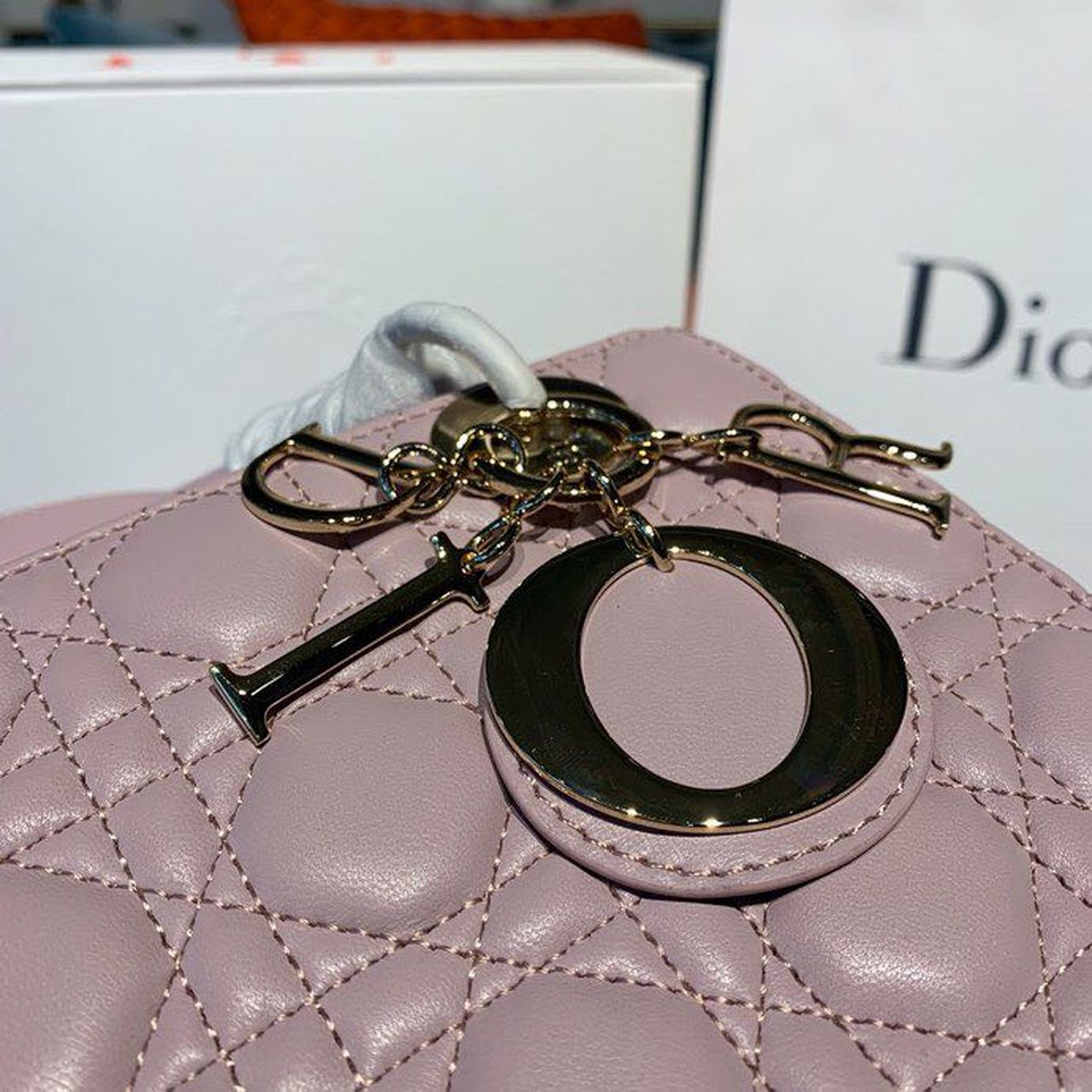 DI Small Lady Bag Gold Toned Hardware Lotus Pearlescent For Women 8in/20cm CD
