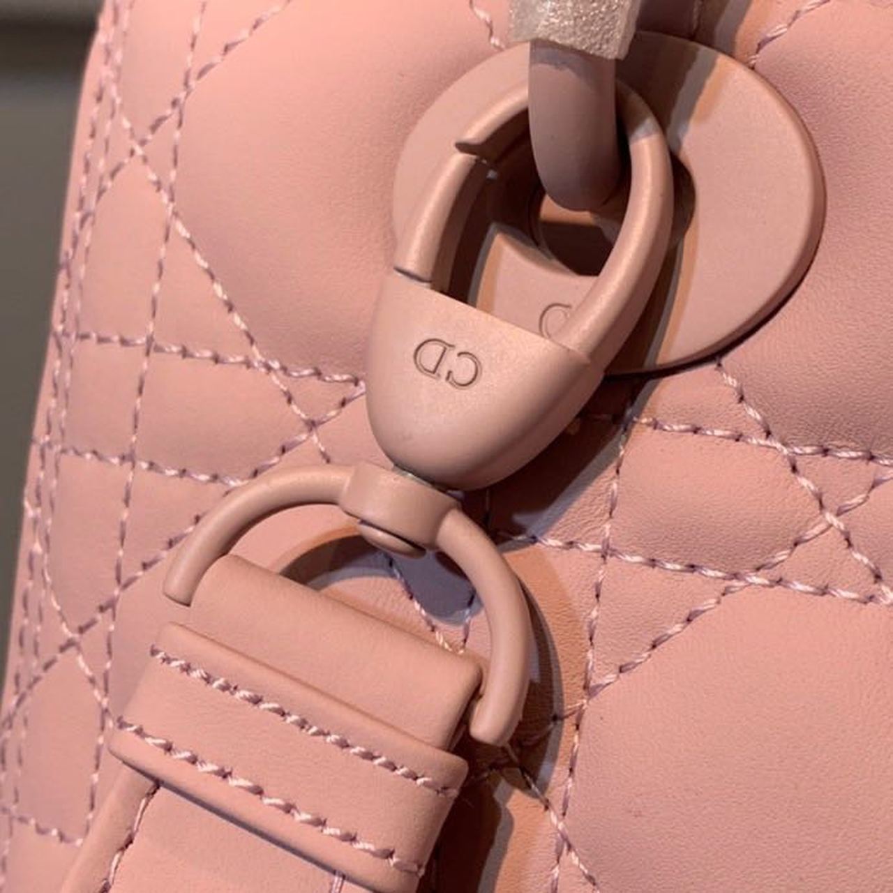 DI Medium Lady Bag Matte Hardware Powder Pink For Women 9.5in/24cm CD