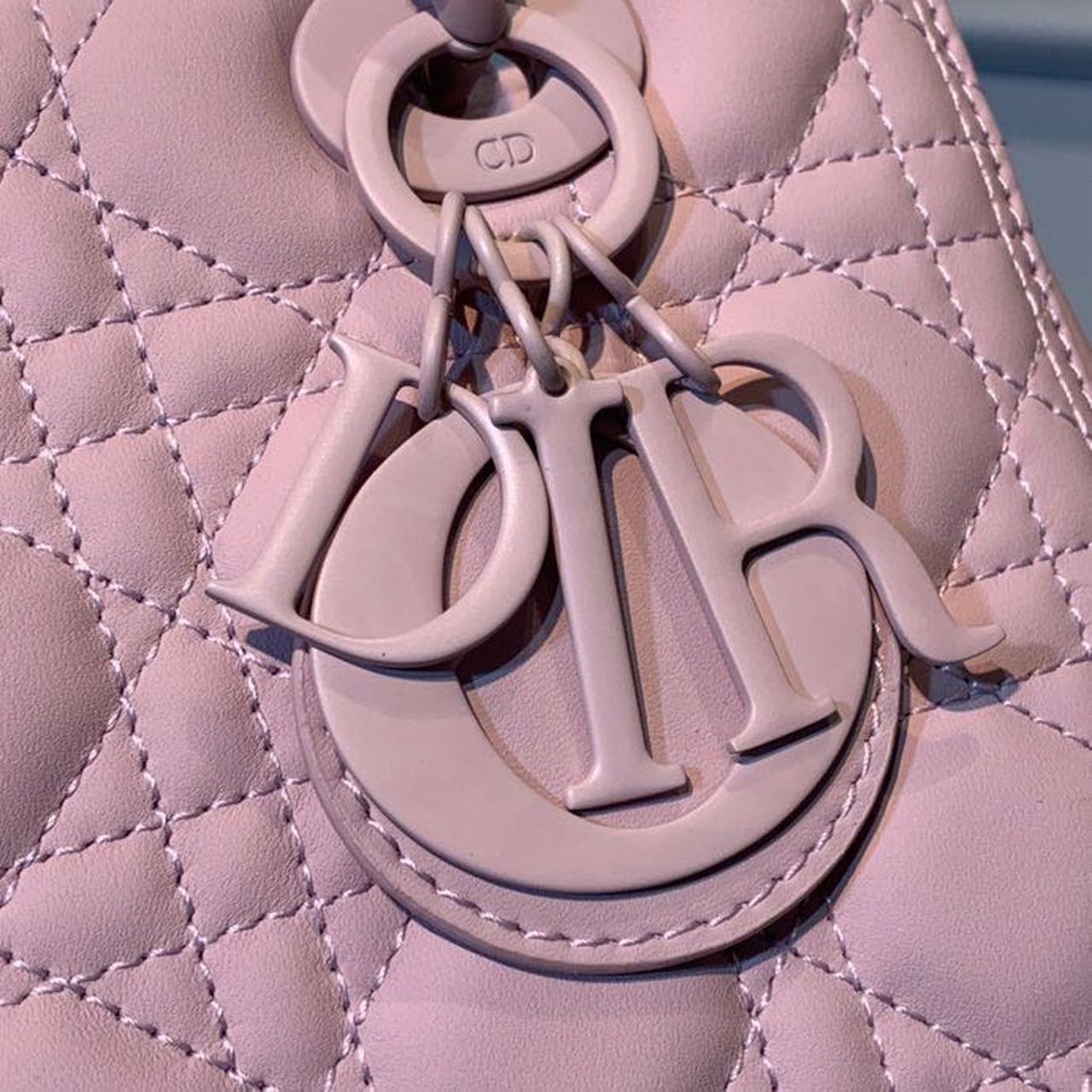 DI Medium Lady Bag Matte Hardware Powder Pink For Women 9.5in/24cm CD