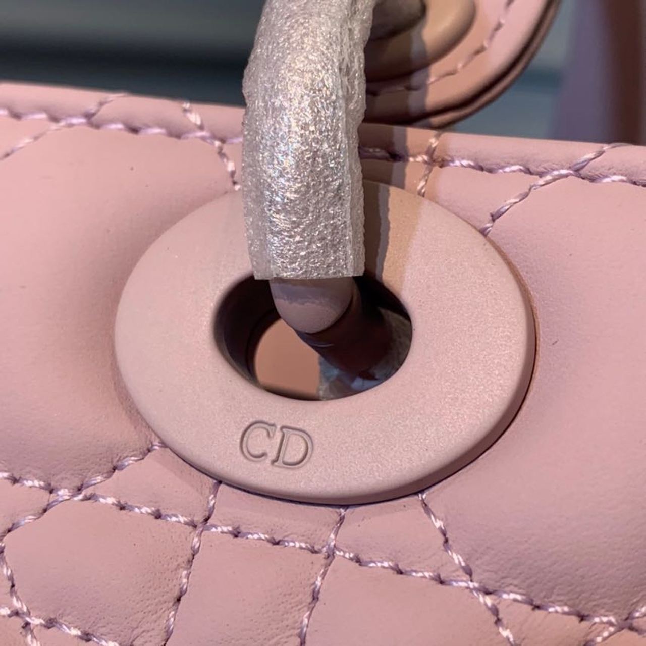 DI Medium Lady Bag Matte Hardware Powder Pink For Women 9.5in/24cm CD