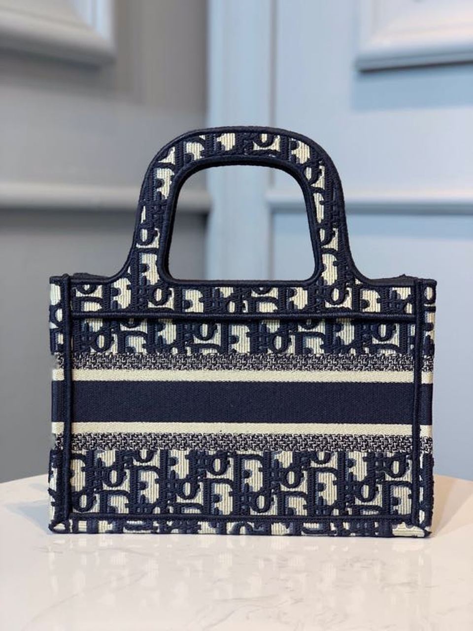 DI Mini Book Tote Bag Blue By Maria Grazia Chiuri For Women 9in/22cm CD S5475ZRIW_M928