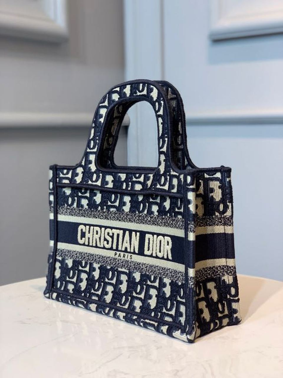 DI Mini Book Tote Bag Blue By Maria Grazia Chiuri For Women 9in/22cm CD S5475ZRIW_M928