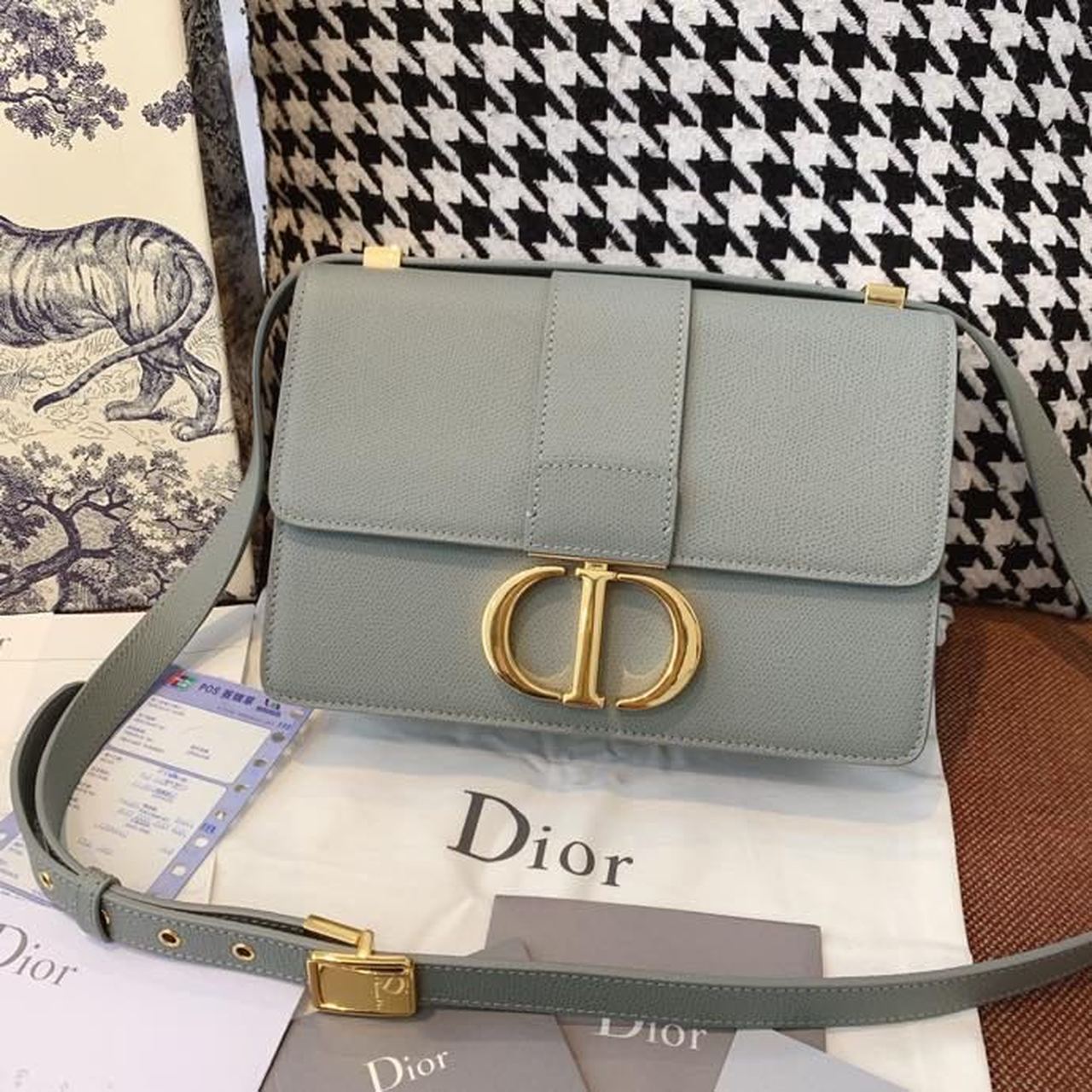 DI Medium 30 Montaigne Bag Blue-Gray Box For Women 24cm/9in CD