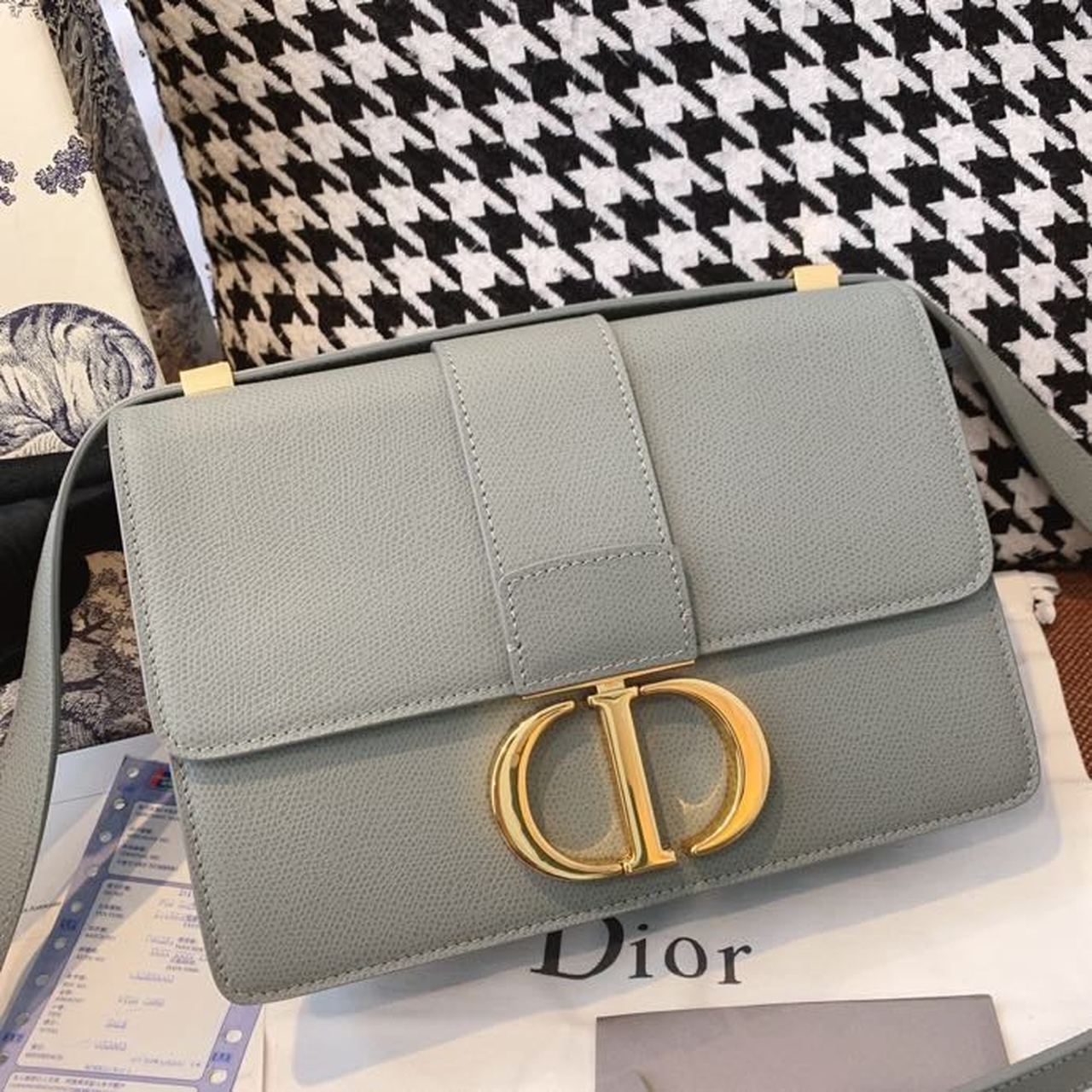 DI Medium 30 Montaigne Bag Blue-Gray Box For Women 24cm/9in CD