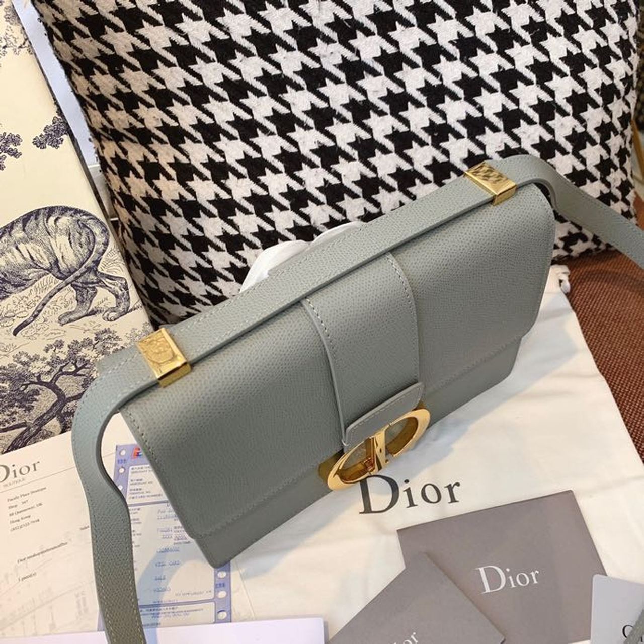 DI Medium 30 Montaigne Bag Blue-Gray Box For Women 24cm/9in CD