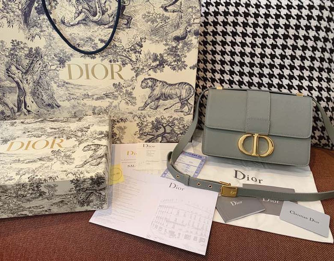 DI Medium 30 Montaigne Bag Blue-Gray Box For Women 24cm/9in CD