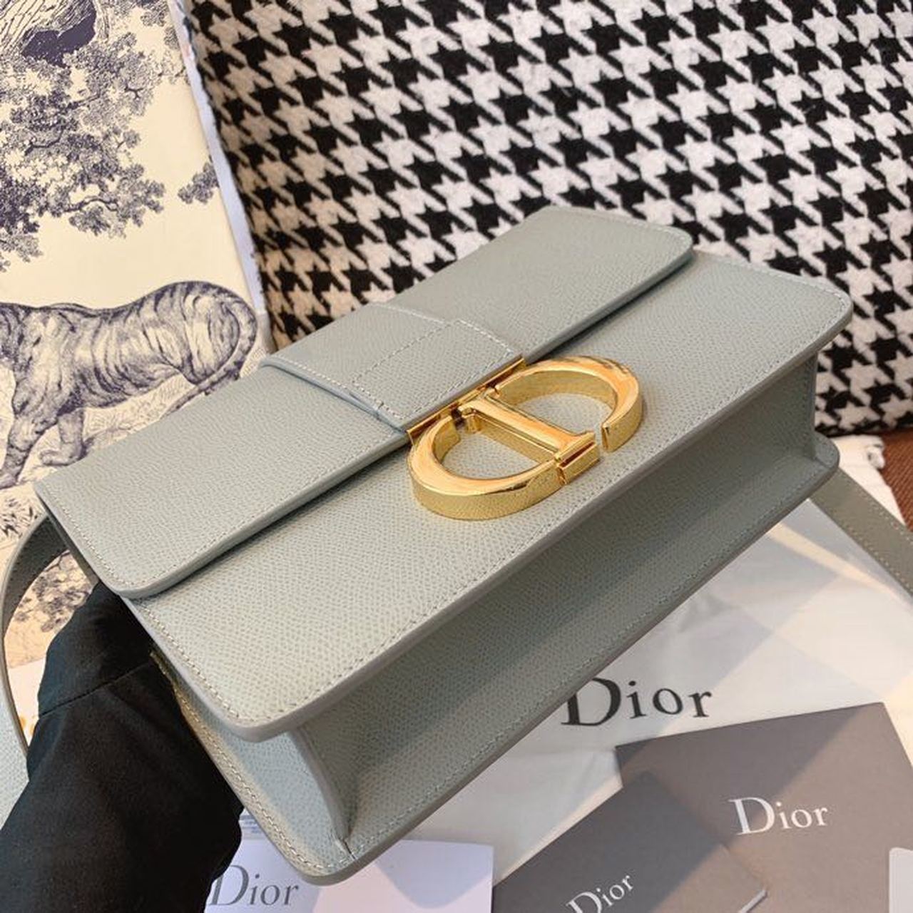 DI Medium 30 Montaigne Bag Blue-Gray Box For Women 24cm/9in CD