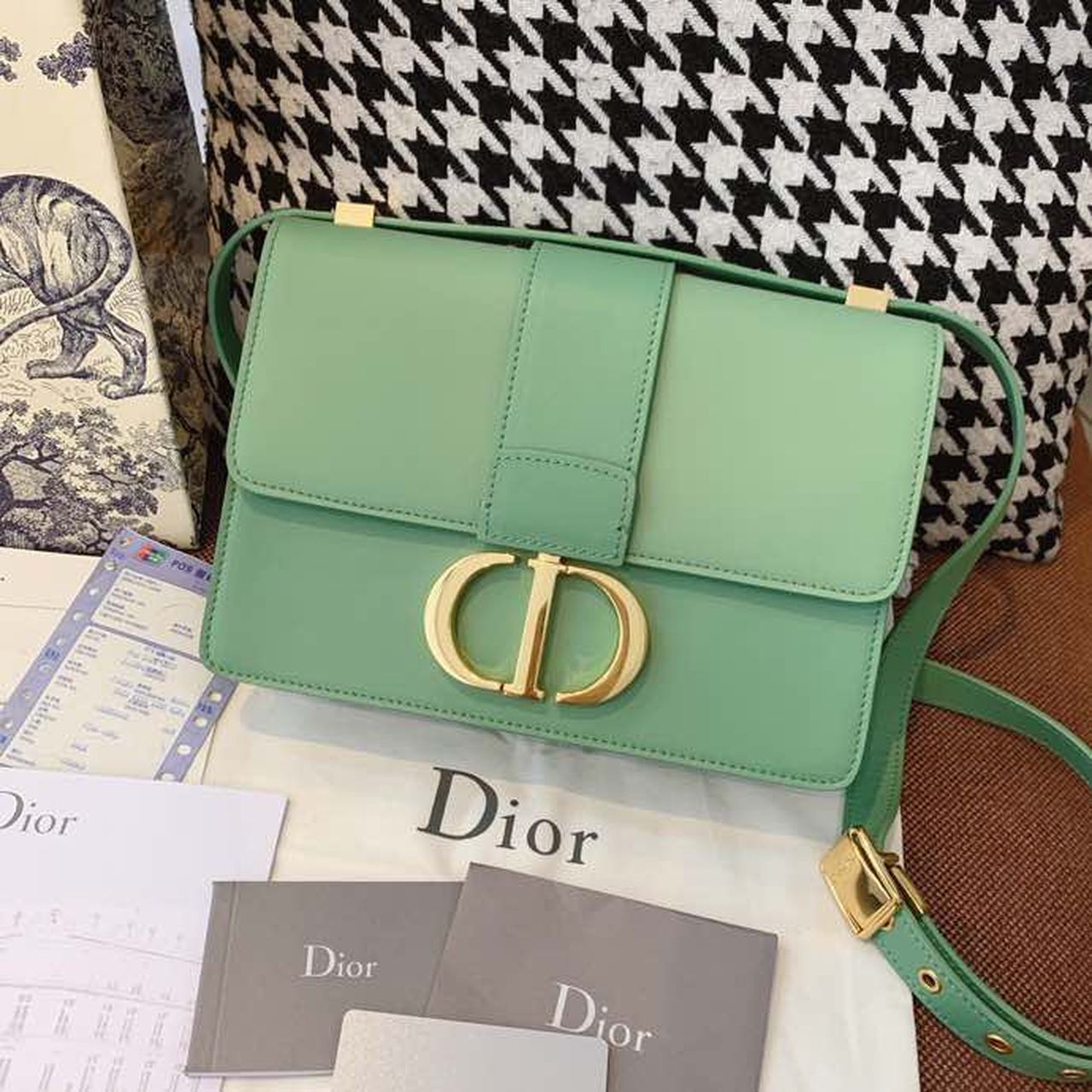 DI Medium 30 Montaigne Bag Deep Mint Green Box For Women 24cm/9in CD