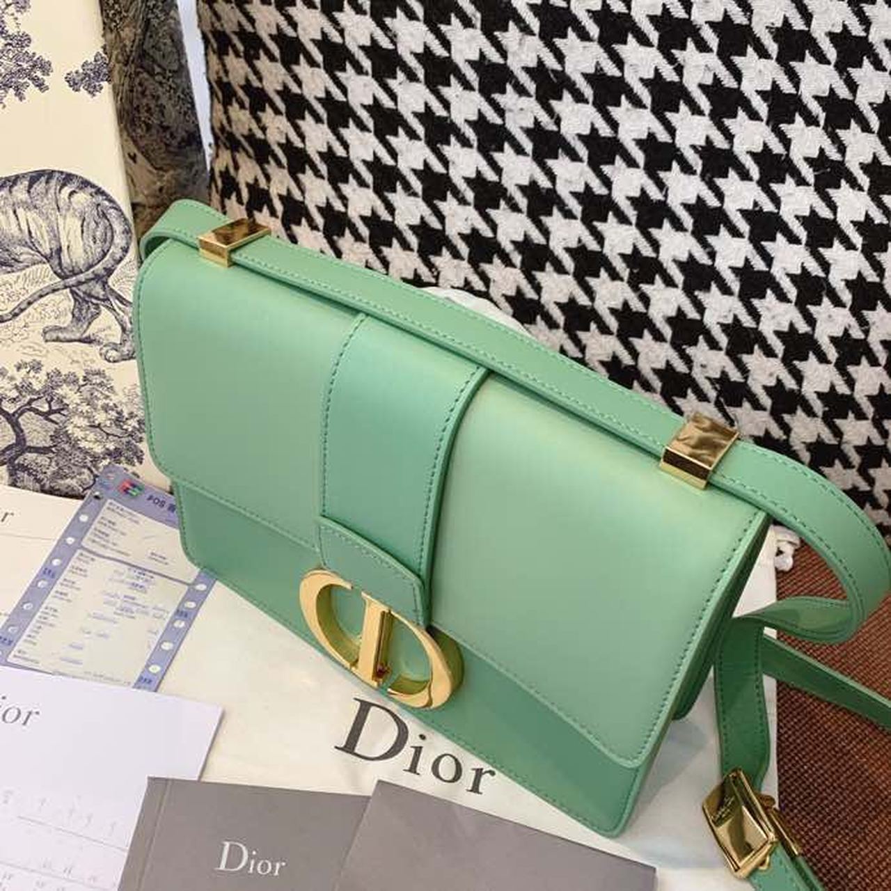 DI Medium 30 Montaigne Bag Deep Mint Green Box For Women 24cm/9in CD