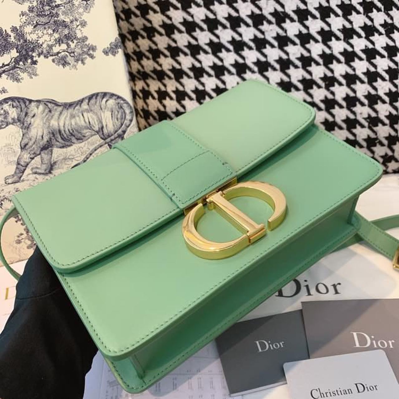 DI Medium 30 Montaigne Bag Deep Mint Green Box For Women 24cm/9in CD