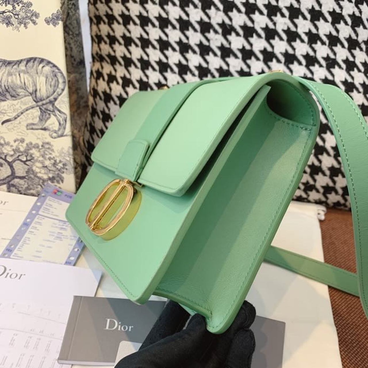 DI Medium 30 Montaigne Bag Deep Mint Green Box For Women 24cm/9in CD