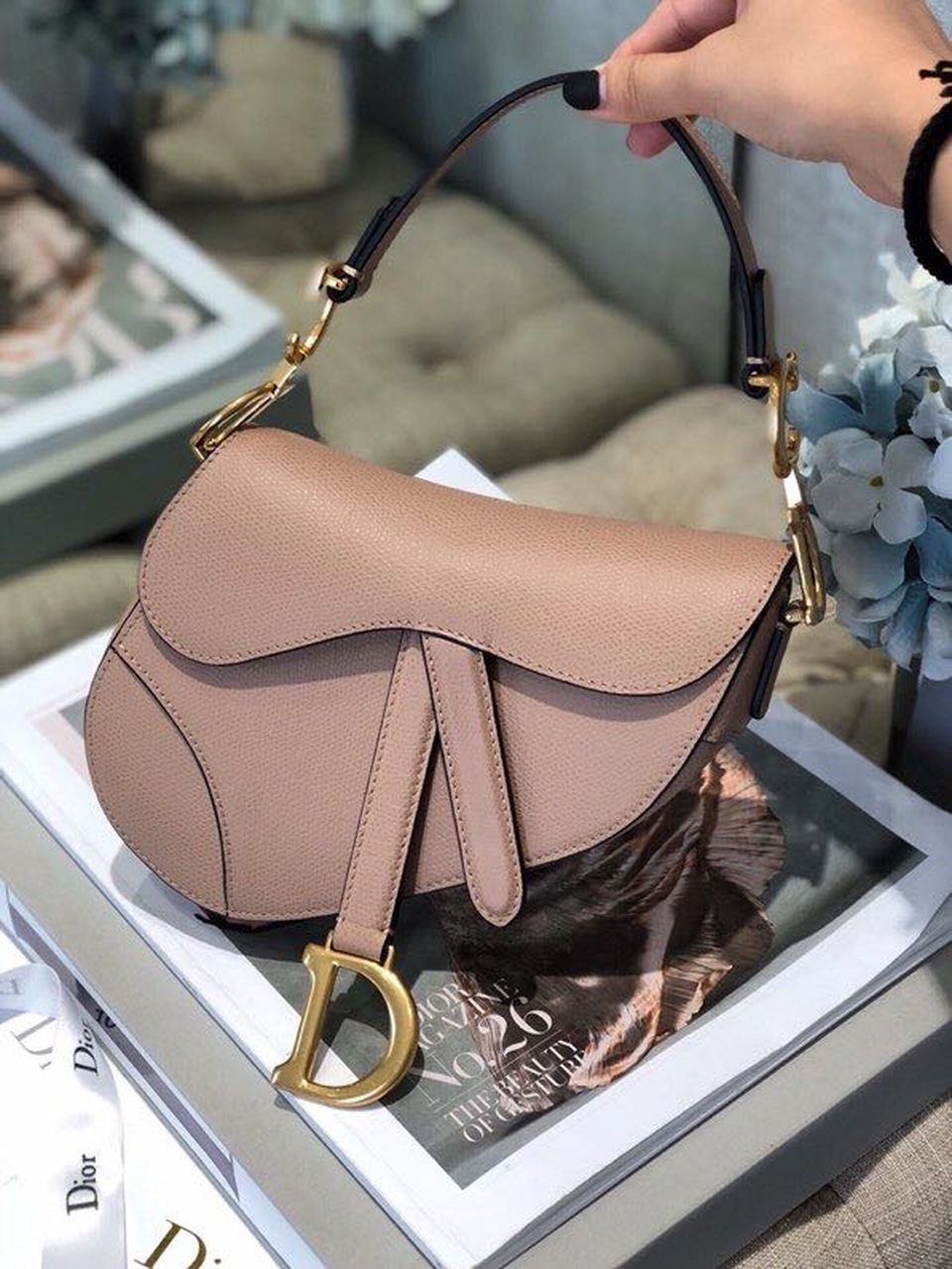 DI Saddle Bag Blush Grained For Women, Women’s Bags 19.5cm/7.6in CD
