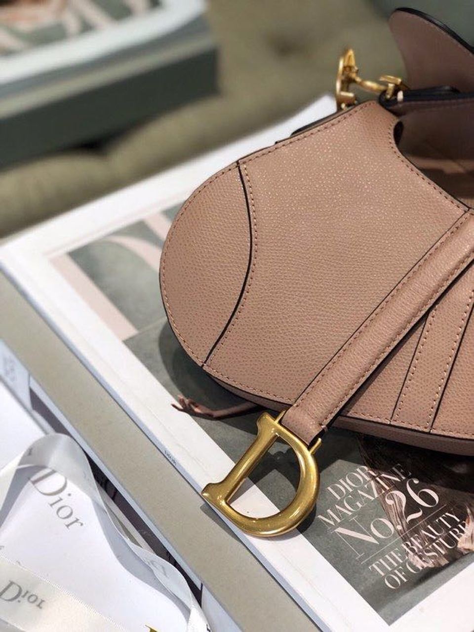 DI Saddle Bag Blush Grained For Women, Women’s Bags 19.5cm/7.6in CD