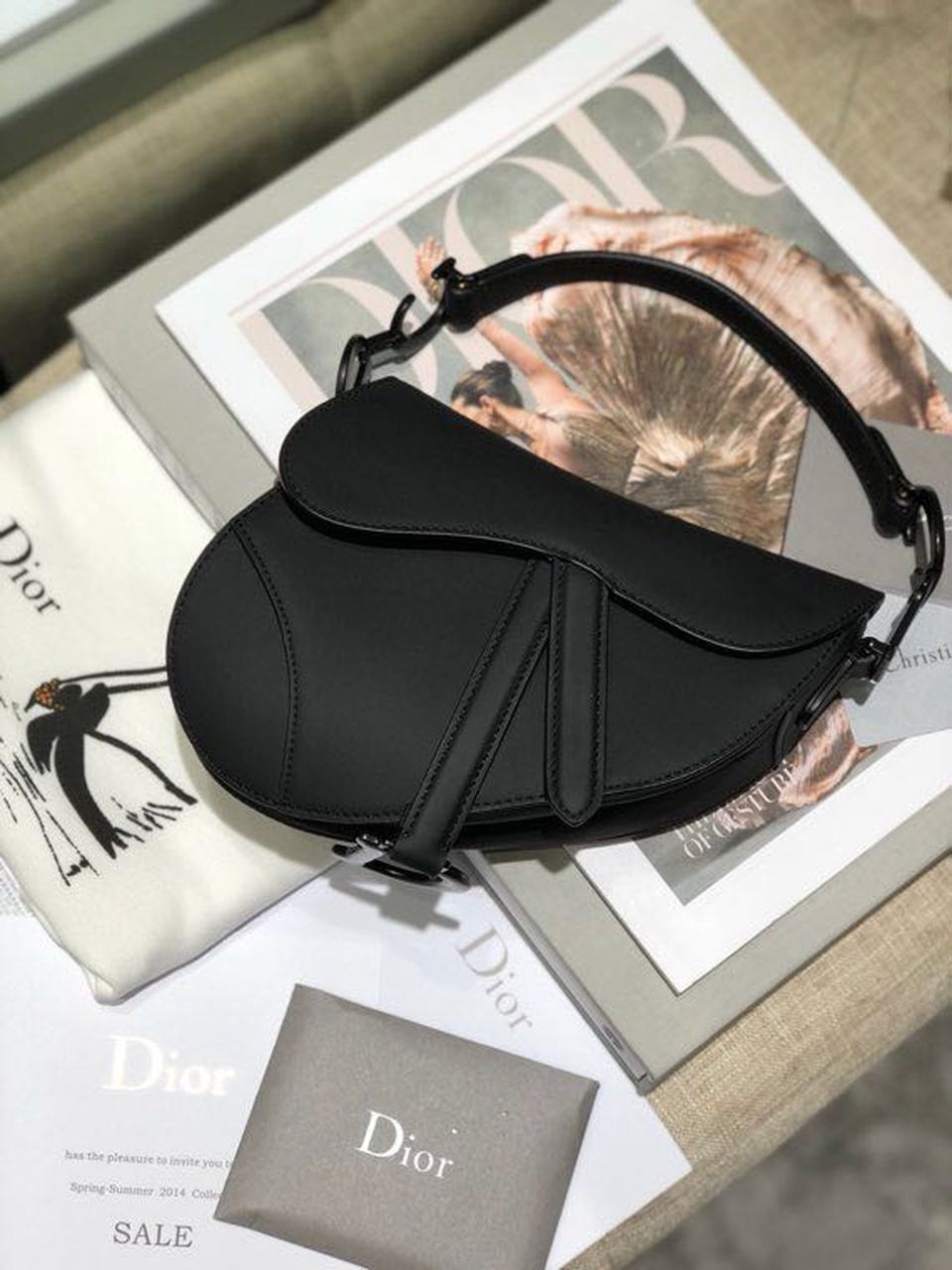 DI Mini Saddle Bag Black Ultramatte For Women 19.5cm/7.6in CD