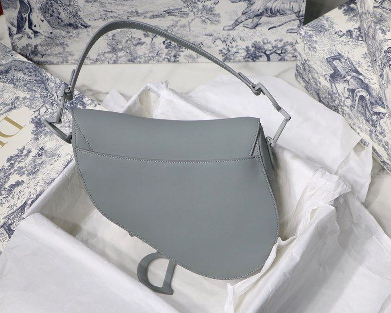 DI Medium Saddle Bag Light Blue Ultramatte For Women 25cm/10in CD