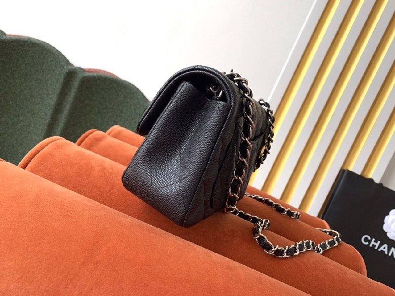ChanelSmall Classic Handbag Rose Gold Toned Hardware Black For Women, Women’s Bags, Shoulder and Crossbody Bags 7.8in/20cm A01113