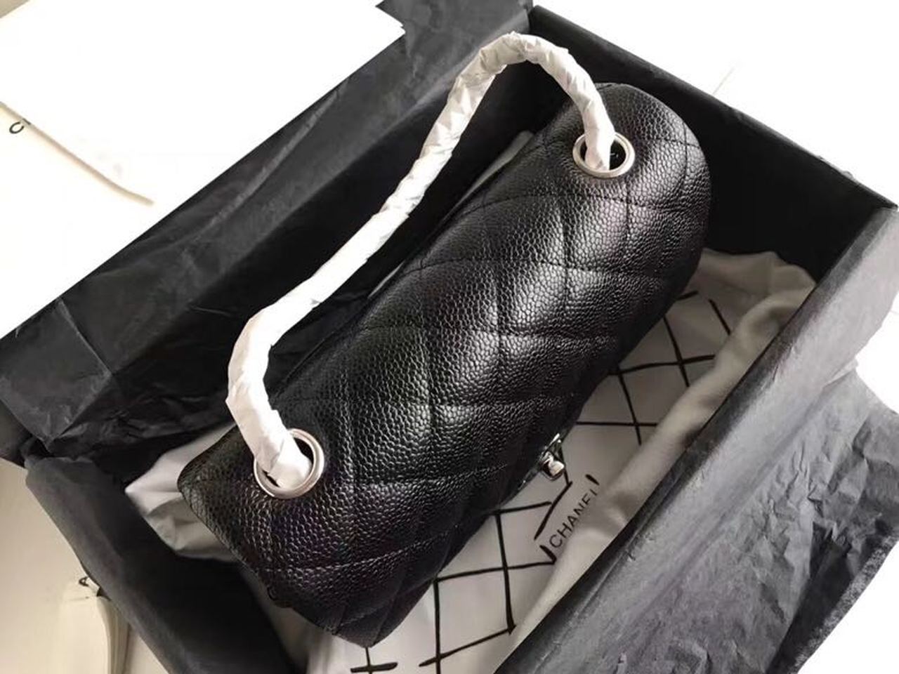 ChanelSmall Classic Handbag Silver Hardware Black For Women, Women’s Bags, Shoulder and Crossbody Bags 7.8in/20cm A01113