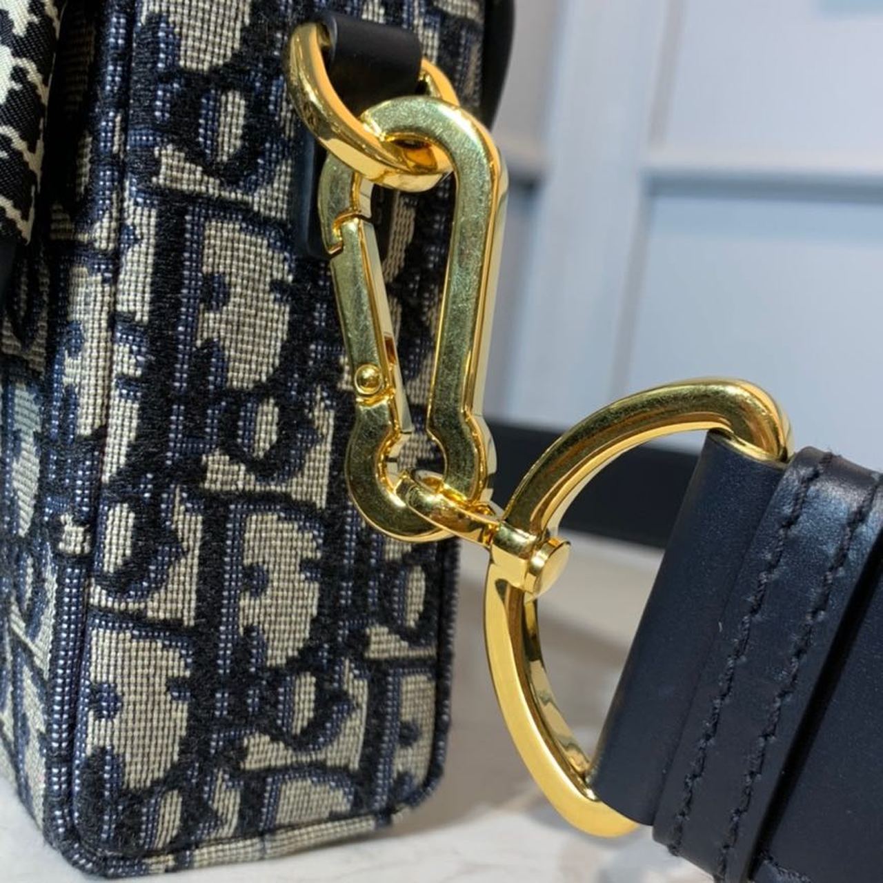 DI 30 Montaigne Box Bag Blue Oblique For Women17.5cm/7in FD Gold Toned Hardware CD